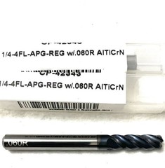 Carbide Plus CP-42343 1/4″ 4FL Corner Radius End Mill .06R Solid Carbide AlTiCrN
