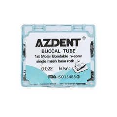 AZDENT Dental Ortho Buccal Tube 1st 2nd Roth/MBT 018/022 Mesh Base Monoblock