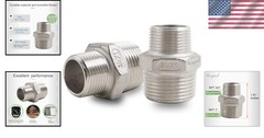 Versatile Hex Nipple Connector NPT 1″ to NPT 3/4″ Male Thread Reducer – Set of 2