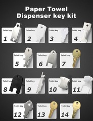 29Pcs Dispenser Key Set, for Most Popular Paper Towel, Toilet Paper, Soap Dis…