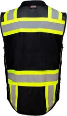 Durable Survey Vest Unisex Medium Black 100% Polyester Moisture Wicking