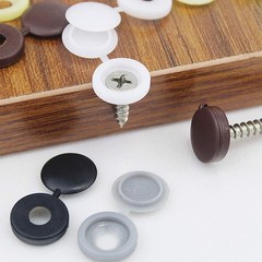 50 Pcs Plastic Hinged Screw Cover Caps – Easy Snap-On Flip Tops in Black