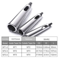3pcs MT1-MT2 MT2- MT3 MT3-MT4 Morse Taper Adapter Reducing Drill Chuck Sleeve