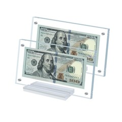 LONCHDAN 2Pcs Dollar Bill Frame Display Acrylic Transparent-2