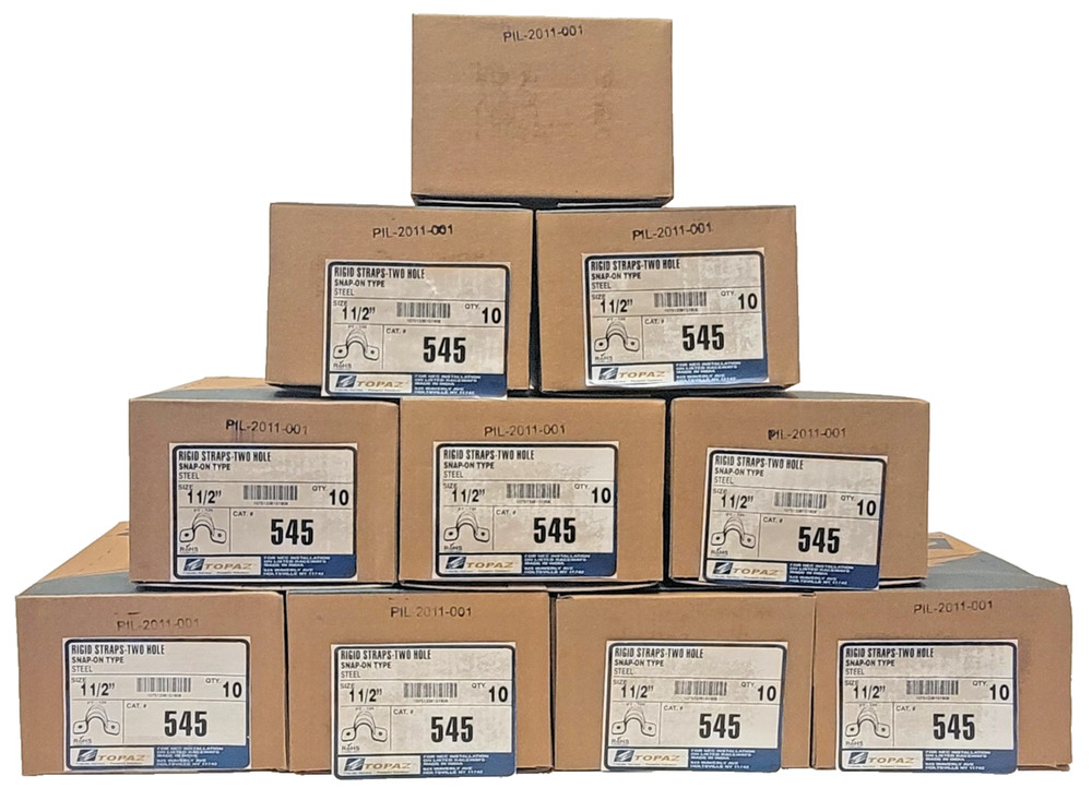 Topaz 545 1-1/2″ Rigid Conduit Straps 2-Hole Steel (Lot of 100) New