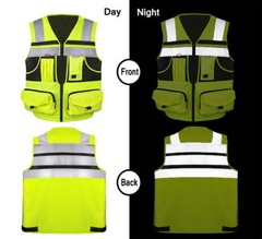 3M High-Visibility Reflective Safety Vest, Multi-Pocket, Unisex Durable M to 7X