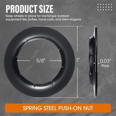 Blulu 8 Pack Push On Dolly Wheel Lock Washers Fits 5/8 Dolly Axle Rods Spring…