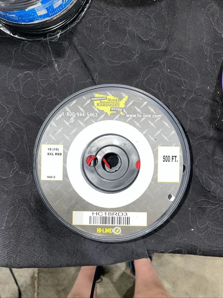 18 AWG Gauge SXL Automotive Stranded Hook Up Wire, 500 ft, Red, 60 Volts