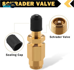 4 PCS 1/4″ Inflation Schrader Valve with Push to Connect for 1/4 Air Line Tubing