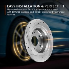 10.24″ Rear Drilled Slotted Brake Rotors 03-07 Honda Accord 04-08 Acura TSX