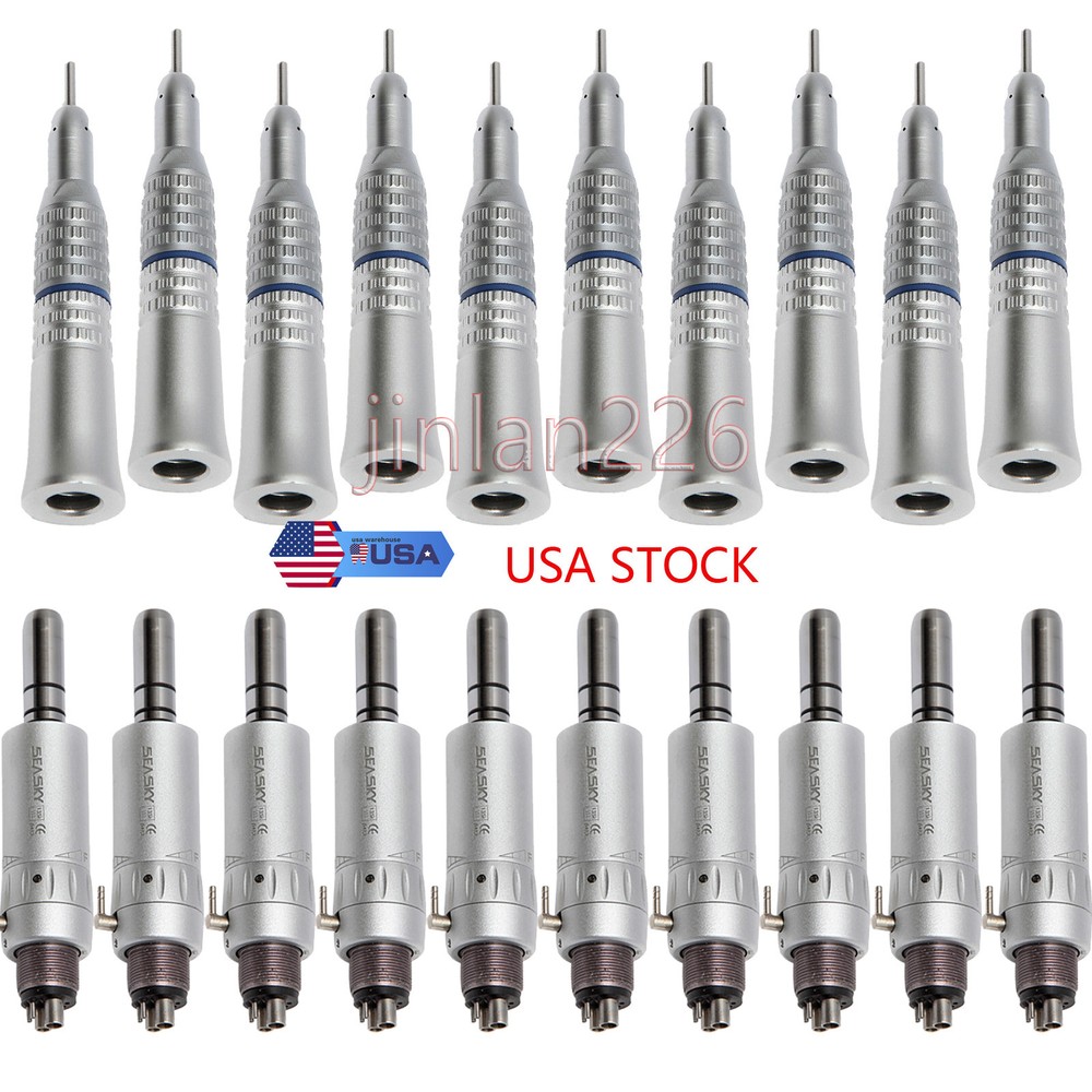 NSK Style Dental Straight Nose /Air Motor Low Slow Speed Handpiece 4Hole Attach