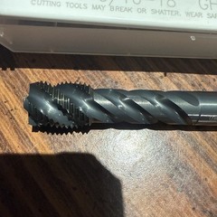 OSG Spiral Flute Tap: 9/16-18, UNF, 4 Flute, Modified Bottoming Chamfer, 3B Clas