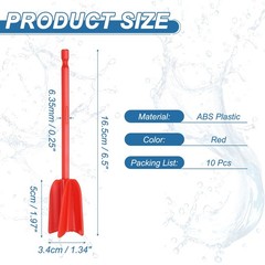 10Pcs 6.5″ ABS Plastic Silicone Resin Mixer Paddle, Red