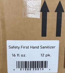 12 Safety First Hand Sanitizer W/ Aloe 16 OZ W/ Pump Case Of 12, 70% Alcohol