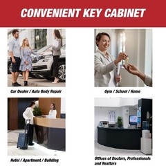 Key Box Wall Mount 200 Position Metal Valet Key Cabinet Lock Box w/ Tags