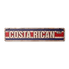 COSTA RICAN FLAG Vintage Street Sign costa rica national nation pride