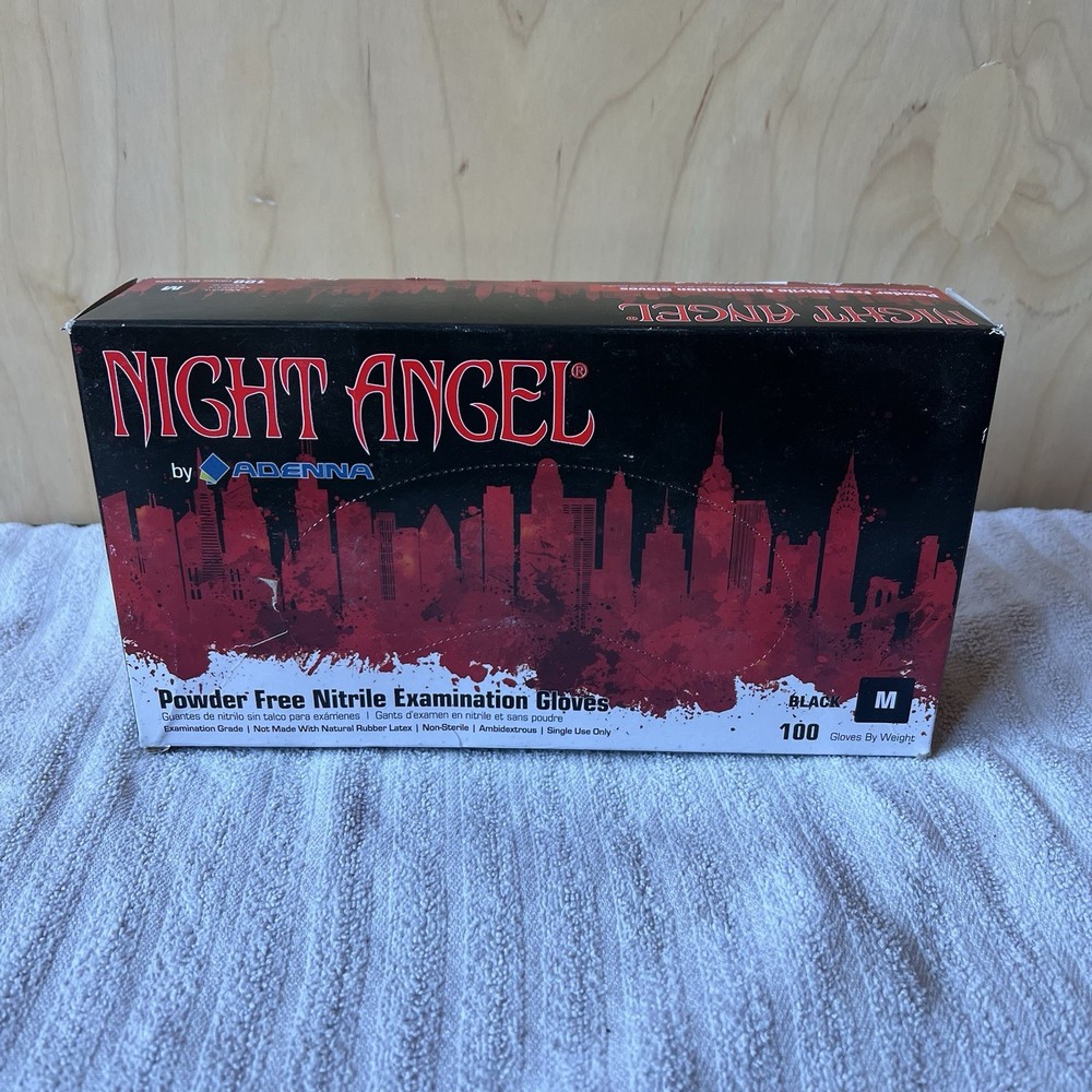 Adenna Night Angel Nitrile Gloves Black Size Medium