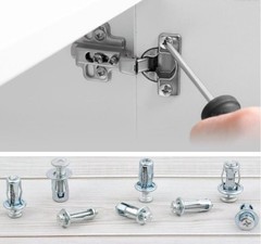 100Expansion Screw Petal Nut,Petal Shape Metal Nut with Screws Easy Installation