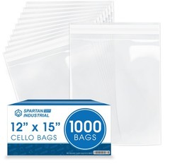 – 12″ X 15″ 1000 Count Crystal Clear Resealable Cello Poly Bags for Packaging…