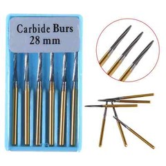 6 PCS Zekrya 28mm Long Dental Carbide Burs Surgical Drills FG Shank Dia. 1.6mm