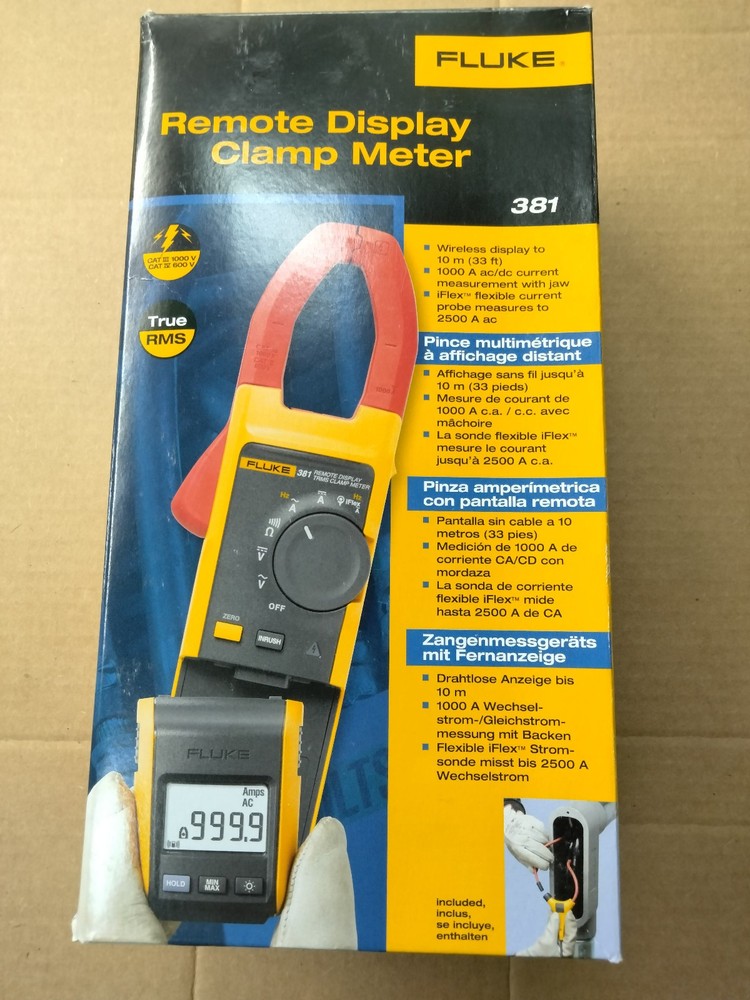 Fluke 381 Remote Display True-RMS AC/DC Clamp Meter with iFlex Cable – Brand New