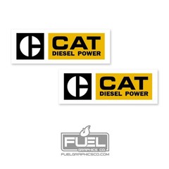 Construction Equipment Diesel Power Premium Vinyl Decal Logo Sticker 2-Pack