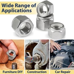 Durable 304 Stainless Steel Nylon Insert Locknuts – 150 Pack for Versatile Use