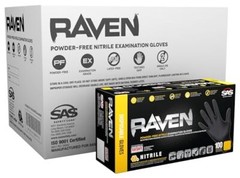 Raven SAS Safety 66518 6 mil Black Nitrile Disposable Gloves 7 Mil – Large – …