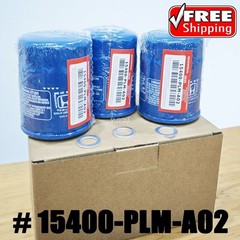3 Honda Genuine Oil Filters WITH Drain Plug Washer 15400-PLM-A02 NEW SEALED USA