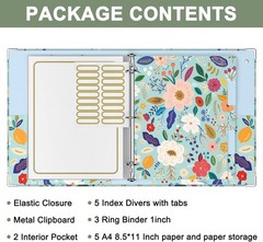 3 Ring Binder with clipboard, 1 inch 8.5 x 11 in Letter Size View Binders Org…
