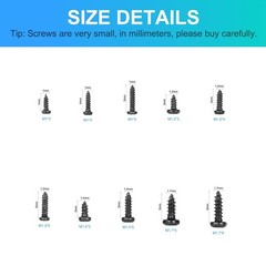 MEIYYJ 10 Kinds Small Multi-Purpose M1 M1.2 M1.4 M1.7 1.7 millimeters, Black
