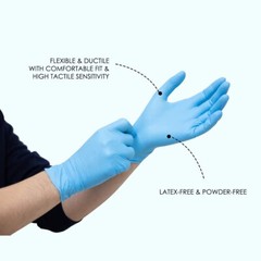 VOS Disposable Gloves Latex & Powder Free Nitrile Rubber Gloves – Pack of 1000