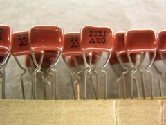 100 Panasonic ECQE1223JN3 .022uF 100V 5% Radial Metallized Polyester Capacitors