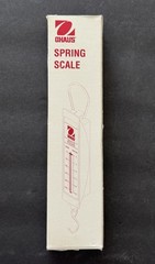 Vintage Ohaus Spring Scale 8008 In Box USA Made Grams Newtons Dental Lab Hook