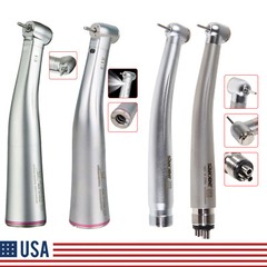 Dental LED Fiber Optic NO-LED 1:5 Contra Angle High Speed Handpiece Turbine FDA