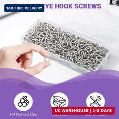 300PCS Eye Screws, 0.63 Inch Heavy Duty Screw Eye Hooks,Self Tapping Eye Bolts,