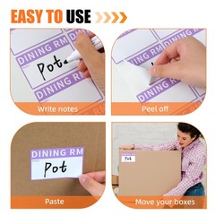 Azureal 540 PCS Moving Labels, 10 Color Coded 2 inch x 3 inch, Multicolor