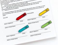 Message Sign Here Flags Assorted Colors 0.47 in Wide 4 Dispensers/Pack