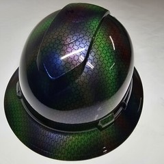 FULL BRIM Hard Hat custom hydro dipped MULTI COLOR BASKET WEAVE CARBON FIBER NEW