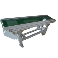 110V 59″×11.8″ Inclined Wall PVC Conveyor Belt Transport Machine Load 66-88Lbs