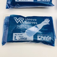 PolyCo 41550 Sleeve Gloves Large 11 Mil Disposable Nitrile Polyolefin 6 Pairs