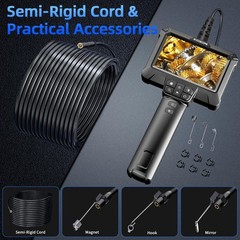 Borescope Camera with Light, 16.5ft Endoscope Inspection,Waterproof Snake Camera