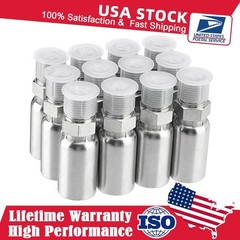 12pcs 3/8″ NPTF Hydraulic Hose End Fittings, 3/8″ I.D. Hose x 3/8″ NPTF Male A++