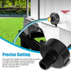 IBC Tote Tank Water Adapter Coarse Thread 2″Drain Plug Connector For Garden Hose