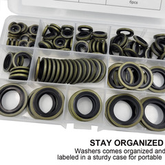 130Pcs Self-Centered Bonded Seal Oil Washers Gasket Assortment Kit for Plumbing,