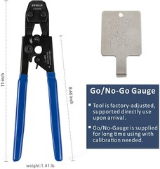 EFIELD PEX CINCH CLAMP CRIMPING TOOL & CUTTER,GAUGE+ 30 1/2″ ,3/4″ CLAMPS IN BAG