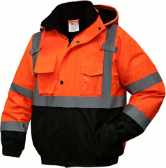 High Visibility Reflective Jackets for Men, Waterproof Safety Jacket for Men wit
