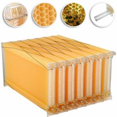7Pcs Auto Seeping Honey Hive Beehive Frames + Beekeeping Cedarwood House Boxes