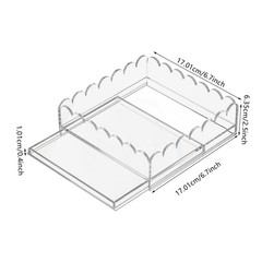 Clear Acrylic Tray for Insert Needlepoint Rectangle Scalloped Acrylic Tray NEW