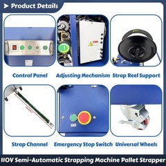 110V Semi-Automatic Strapping Bundling Machine Pallet Strapper PP Straps